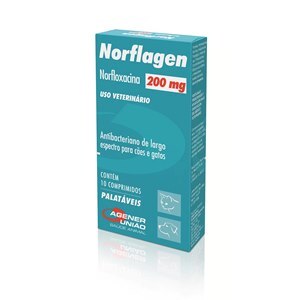 Antibiótico Norflagen  200Mg 10 Comprimidos Cães E Gatos