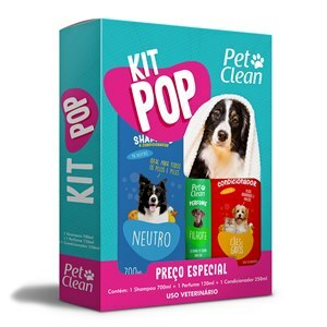 Kit Pop Banho Shampoo 700Ml + Condicionador 250Ml E Perfume 120Ml Para Cães E Gatos