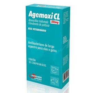 Antibiótico Agemoxi Cl 50Mg 10 Comprimidos Para Cães E Gatos