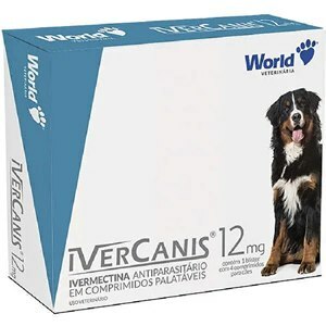 Antiparasitário Ivercanis World 12mg para Cães de 60 kg 4 comprimidos