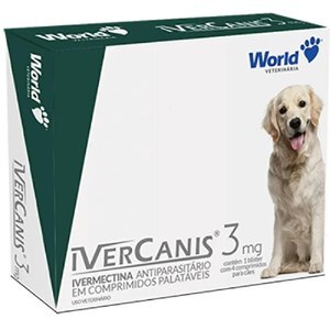 Antiparasitário Ivercanis World 3Mg Para Cães De 15 Kg Cartucho 4 Comprimidos