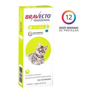 Antipulgas Bravecto Transdermal Msd Para Gatos 1,2 A 2,8Kg