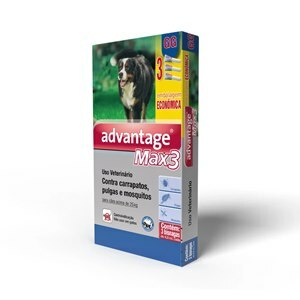 Antipulgas E Carrapatos Combo Advantage Max3 Para Cães Acima De 25Kg 4,0Ml