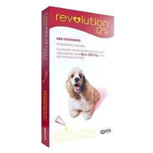 Antiparasitário Revolution 12% 1Ml Para Cães 10,1Kg A 20Kg 1 Tubo Dose Única