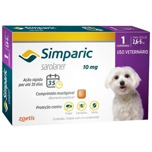 Simparic 10Mg Para Cães 2,6 A 5 Kg 1 Comprimidos