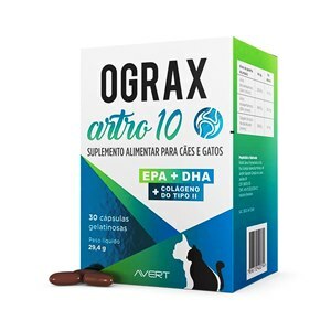 Suplemento Para Cães Avert Ograx Artro 10 Para Cães E Gatos 30 Cápsulas
