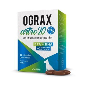 Suplemento para Cães Avert Ograx Artro 20 para Cães e Gatos 30 Cápsulas